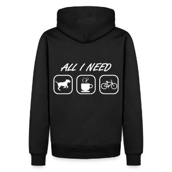 Dog Bicycle Coffee - Men’s Premium Organic Hoodie - black - Back - Nico (187cm)