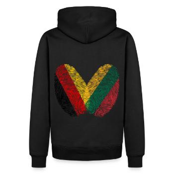 Empreinte digitale Lituanie - Sweat à capuche Premium bio Homme - noir - Dos - Nico (187cm)