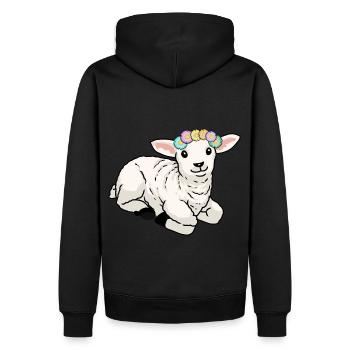 Happy Easter Lamb Sheep Easter Greetings Children - Men’s Premium Organic Hoodie - black - Back - Nico (187cm)