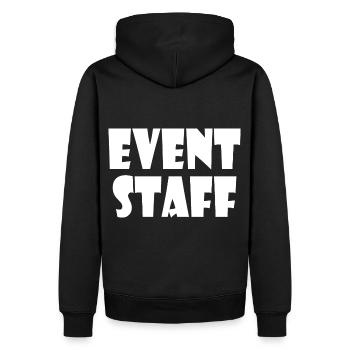 Event staff - Männer Premium Bio Hoodie - Schwarz - Hinten - Nico (187cm)