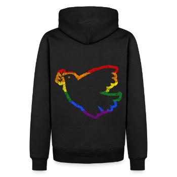 Friedenstaube Peacefahne Ukraine - Männer Premium Bio Hoodie - Schwarz - Hinten - Nico (187cm)