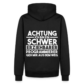 Programmieren Entwickler Coder Programmierer - Männer Premium Bio Hoodie - Schwarz - Hinten - Nico (187cm)