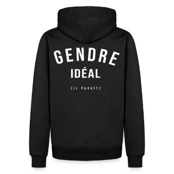 gendre idéal cadeau humour gendre beau fils - Sweat à capuche Premium bio Homme - noir - Dos - Nico (187cm)