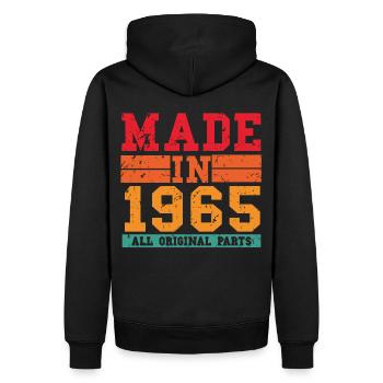 1965 Geburtstag Vintage Spruch - Männer Premium Bio Hoodie - Schwarz - Hinten - Nico (187cm)