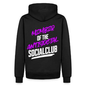 Antisocial Social Club - Men’s Premium Organic Hoodie - black - Back - Nico (187cm)