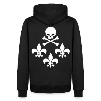 skull_lys - Sweat à capuche Premium bio Homme - noir - Dos - Nico (187cm)