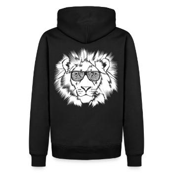 Funky Lion Darks - Sweat à capuche Premium bio Homme - noir - Dos - Nico (187cm)