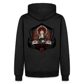 Siddharta Gautama Buddha - Men’s Premium Organic Hoodie - black - Back - Nico (187cm)