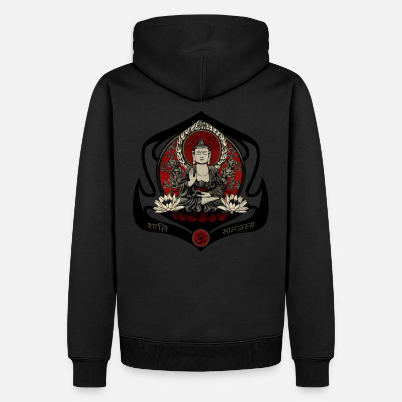 Siddharta Gautama Buddha - Männer Premium Bio Hoodie - Schwarz