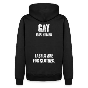 Homosexuell, Schwul, Lesbisch, Gay, Toleranz, Csd - Männer Premium Bio Hoodie - Schwarz - Hinten - Nico (187cm)
