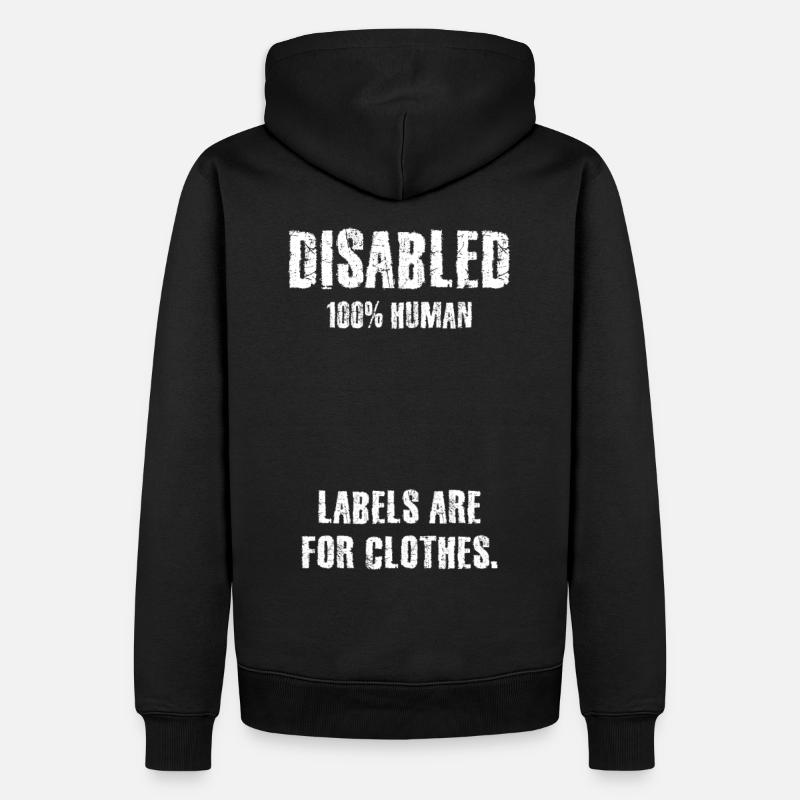 Solidarité, handicap, handicap, inclusion - Sweat à capuche Premium bio Homme - noir