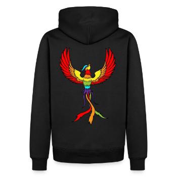 Phoenix Bird Drawing Birds Feathers - Sweat à capuche Premium bio Homme - noir - Dos - Nico (187cm)