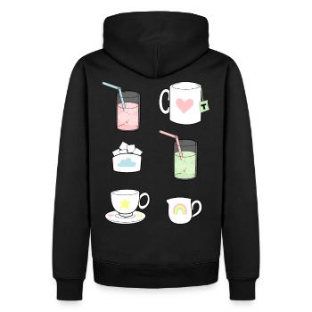Fika Gear - Sweat à capuche Premium bio Homme - noir - Dos - Nico (187cm)