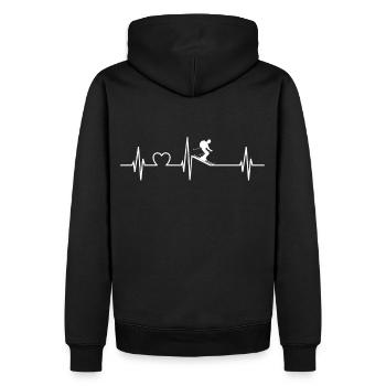 Ski ski sports extrêmes rythme cardiaque ECG - Sweat à capuche Premium bio Homme - noir - Dos - Nico (187cm)