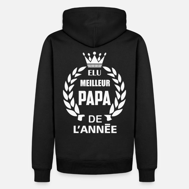 PAPA - meilleur papa de l'année - Sweat à capuche Premium bio Homme - noir