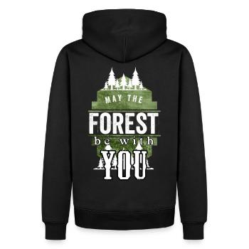 Tree Camping Survival Forest Outdoor Hiking - Men’s Premium Organic Hoodie - black - Back - Nico (187cm)