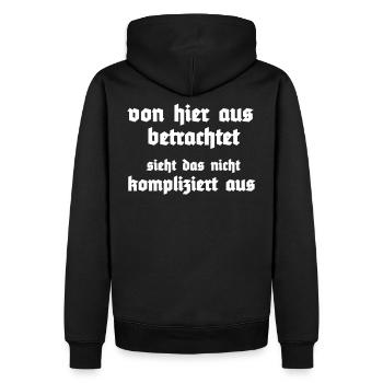 Sprüche,lustiger Spruch,Lustige Sprüche,Cool,Spaß, - Männer Premium Bio Hoodie - Schwarz - Hinten - Nico (187cm)
