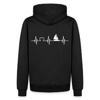Voile battant son cœur, voilier disant cadeau Fun - Sweat à capuche Premium bio Homme - noir - Dos - Nico (187cm)