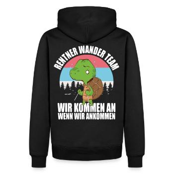 Rentner Wander Team - Männer Premium Bio Hoodie - Schwarz - Hinten - Nico (187cm)