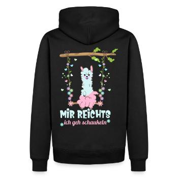 Mir Reichts Ich Geh Schaukeln Llama - Männer Premium Bio Hoodie - Schwarz - Hinten - Nico (187cm)