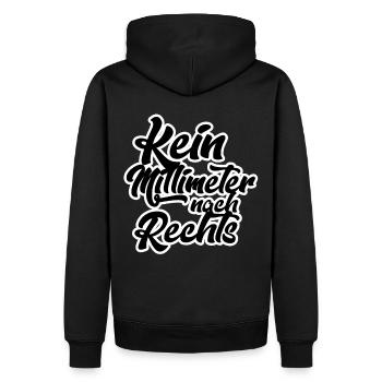 kein Millimeter nach Rechts - Männer Premium Bio Hoodie - Schwarz - Hinten - Nico (187cm)