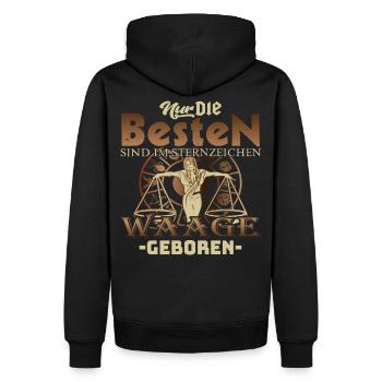 Waage Sternzeichen nur die Besten Geboren - Männer Premium Bio Hoodie - Schwarz - Hinten - Nico (187cm)
