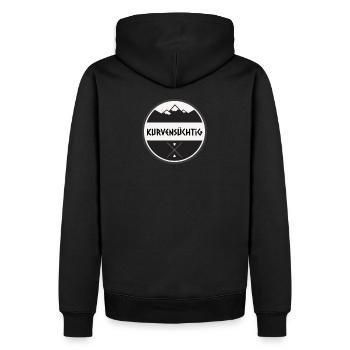 Kurvensüchtig - Männer Premium Bio Hoodie - Schwarz - Hinten - Nico (187cm)