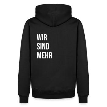 nous sommes plus - Sweat à capuche Premium bio Homme - noir - Dos - Nico (187cm)