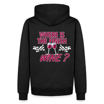 Where is the finish wine - Männer Premium Bio Hoodie - Schwarz - Hinten - Nico (187cm)