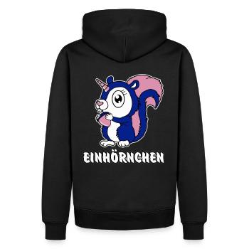 Einhörnchen - Männer Premium Bio Hoodie - Schwarz - Hinten - Nico (187cm)