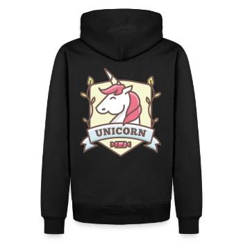 Unicorn Einhorn - Männer Premium Bio Hoodie - Schwarz - Hinten - Nico (187cm)