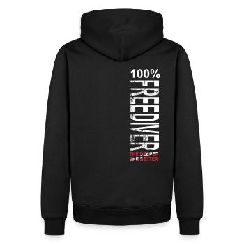 100 Percent Freediver Apnoe Geschenk - Männer Premium Bio Hoodie - Schwarz - Hinten - Nico (187cm)
