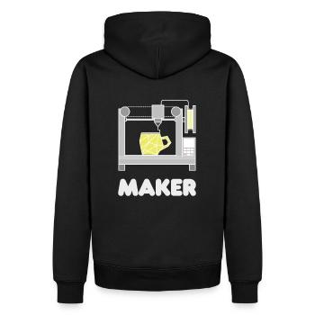 Impression 3D - Sweat à capuche Premium bio Homme - noir - Dos - Nico (187cm)