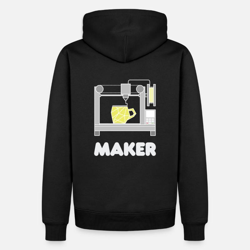 Impression 3D - Sweat à capuche Premium bio Homme - noir