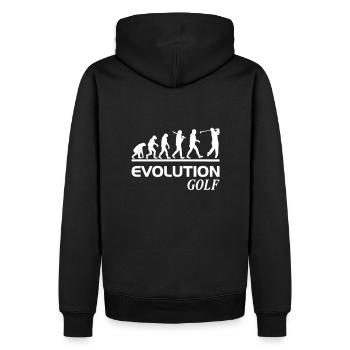 Evolution Golf - Männer Premium Bio Hoodie - Schwarz - Hinten - Nico (187cm)