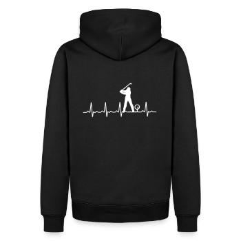 Golfer Herzschlag - Männer Premium Bio Hoodie - Schwarz - Hinten - Nico (187cm)