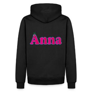 Vorname Anna - Männer Premium Bio Hoodie - Schwarz - Hinten - Nico (187cm)