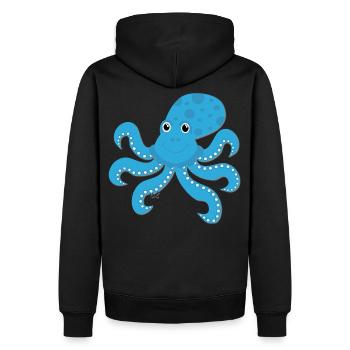 Kraken - Männer Premium Bio Hoodie - Schwarz - Hinten - Nico (187cm)