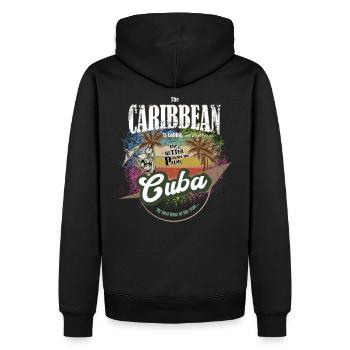 Cuba - Les Caraïbes appellent - colorful - coloré - Sweat à capuche Premium bio Homme - noir - Dos - Nico (187cm)