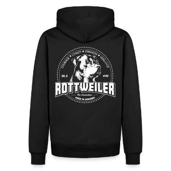 Rottweiler - Männer Premium Bio Hoodie - Schwarz - Hinten - Nico (187cm)