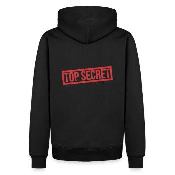 Top Secret - Männer Premium Bio Hoodie - Schwarz - Hinten - Nico (187cm)