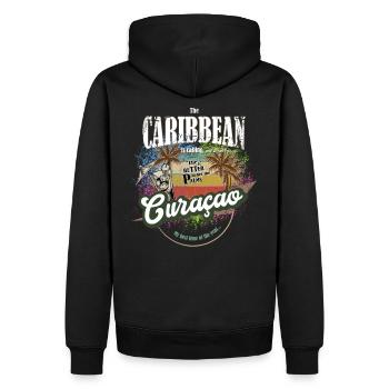 Curaçao - Les Caraïbes appelle - colorful - coloré - Sweat à capuche Premium bio Homme - noir - Dos - Nico (187cm)