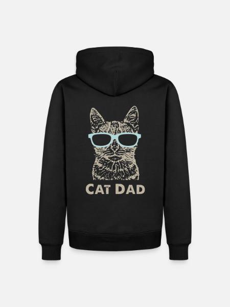 Papa chat - Sweat à capuche Premium bio Homme - noir