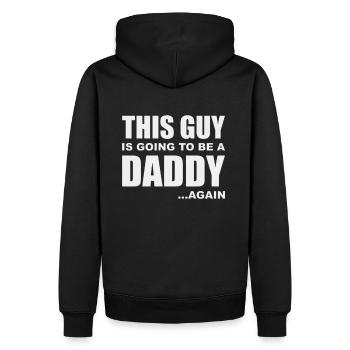 This guy is going to be a daddy ...again - Männer Premium Bio Hoodie - Schwarz - Hinten - Nico (187cm)