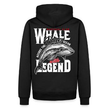 Baleine le roi des mers - Sweat à capuche Premium bio Homme - noir - Dos - Nico (187cm)