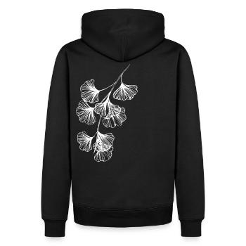 Ginkgo biloba Mammut Baum - Männer Premium Bio Hoodie - Schwarz - Hinten - Nico (187cm)