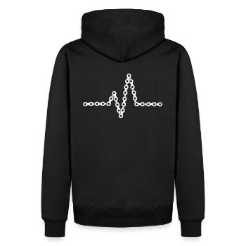 Fahrrad Kette Geschenk für Fahrrad Fan - Männer Premium Bio Hoodie - Schwarz - Hinten - Nico (187cm)