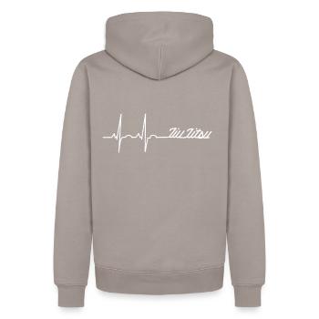 jiu jitsu - Männer Premium Bio Hoodie - Taupe - Hinten - Nico (187cm)