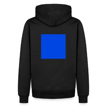 blue square - Men’s Premium Organic Hoodie - black - Back - Nico (187cm)