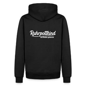 Ruhrpottkind - Männer Premium Bio Hoodie - Schwarz - Hinten - Nico (187cm)